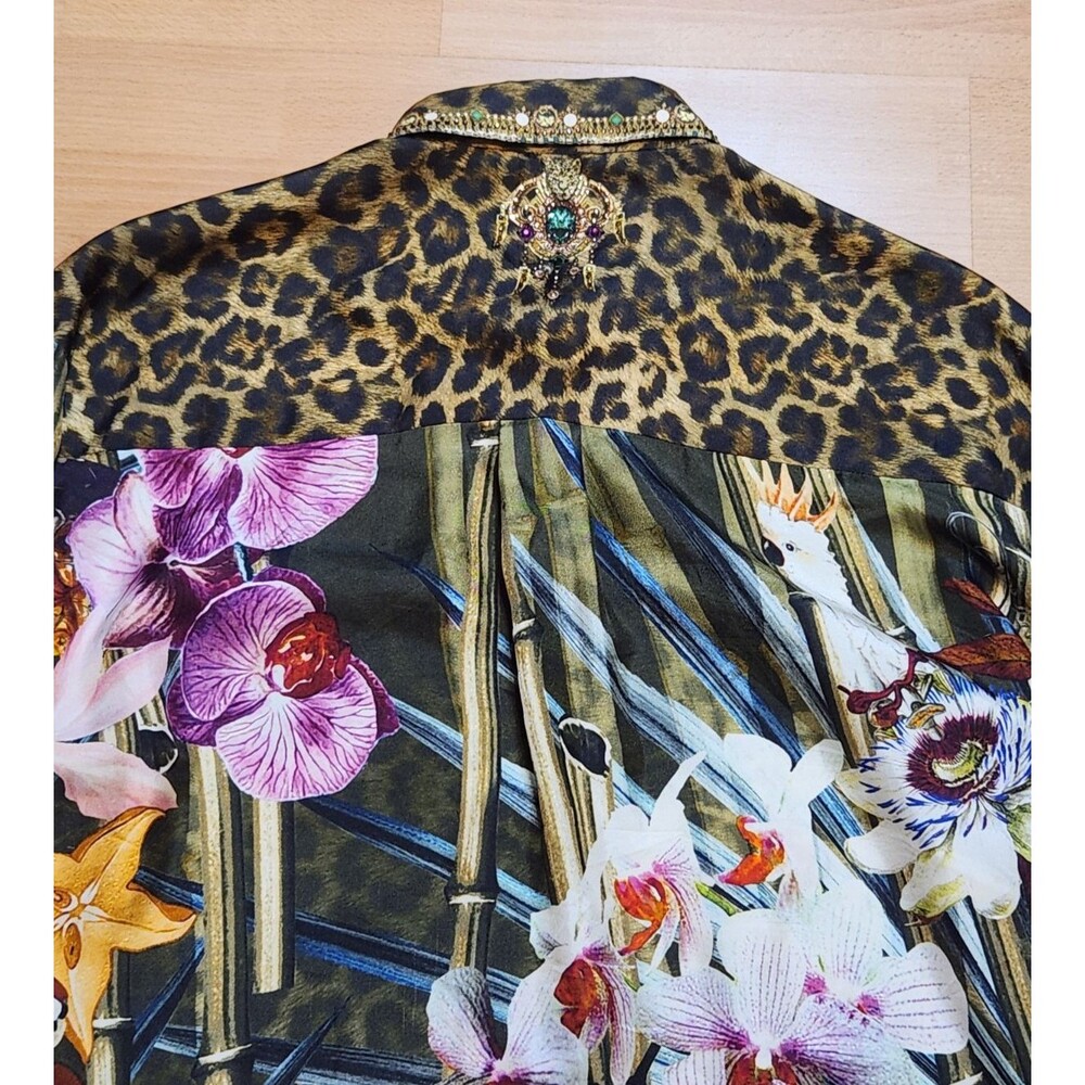Women's Camilla Silk Passport To Paradise Multicolor Oversized Blouse Size Small - Picture 15 of 16